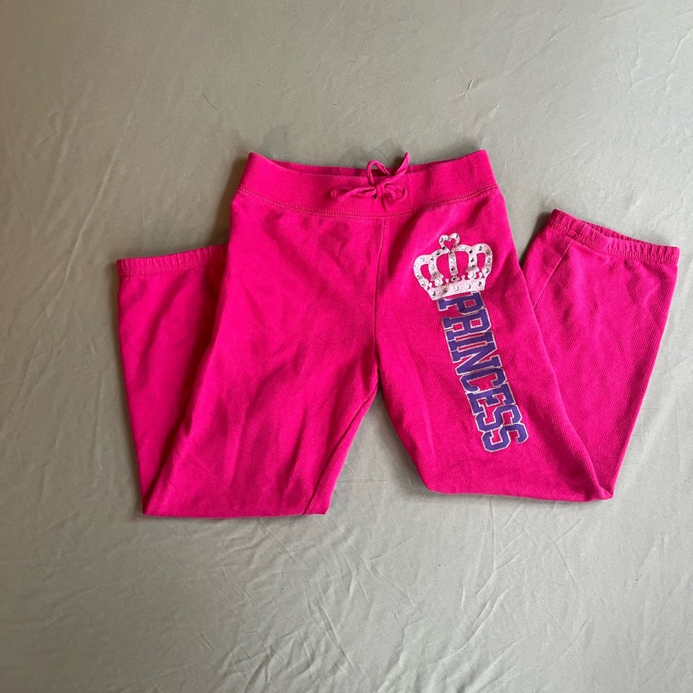 Y2K Hot Pink Rhinestone Crown Joggers